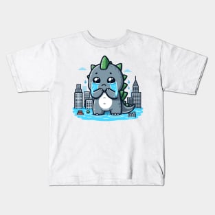 Cute Godzilla Cry Kids T-Shirt